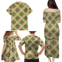 Seamless Pattern Puakenikeni and Kalo Family Matching Puletasi and Hawaiian Shirt LT9 - Polynesian Pride