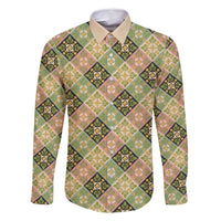 Seamless Pattern Puakenikeni and Kalo Family Matching Tank Maxi Dress and Hawaiian Shirt - Polynesian Pride