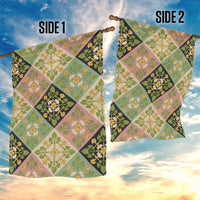 Seamless Pattern Puakenikeni and Kalo Garden Flag LT9 - Polynesian Pride