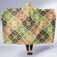Seamless Pattern Puakenikeni and Kalo Hooded Blanket LT9 One Size Beige - Polynesian Pride