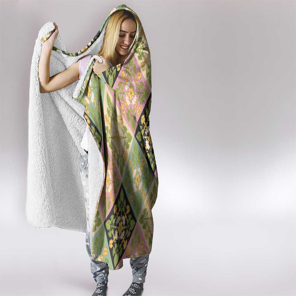 Seamless Pattern Puakenikeni and Kalo Hooded Blanket LT9 - Polynesian Pride