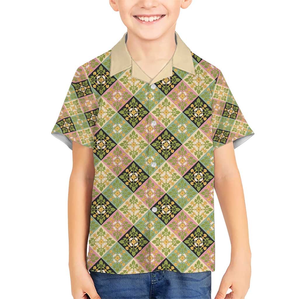 Seamless Pattern Puakenikeni and Kalo Kid Hawaiian Shirt - Polynesian Pride