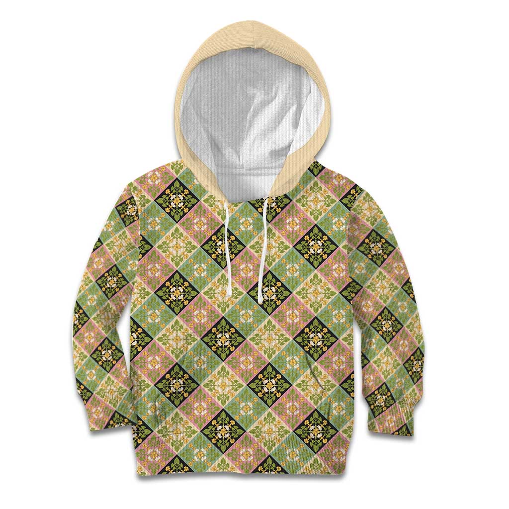 Seamless Pattern Puakenikeni and Kalo Kid Hoodie - Polynesian Pride