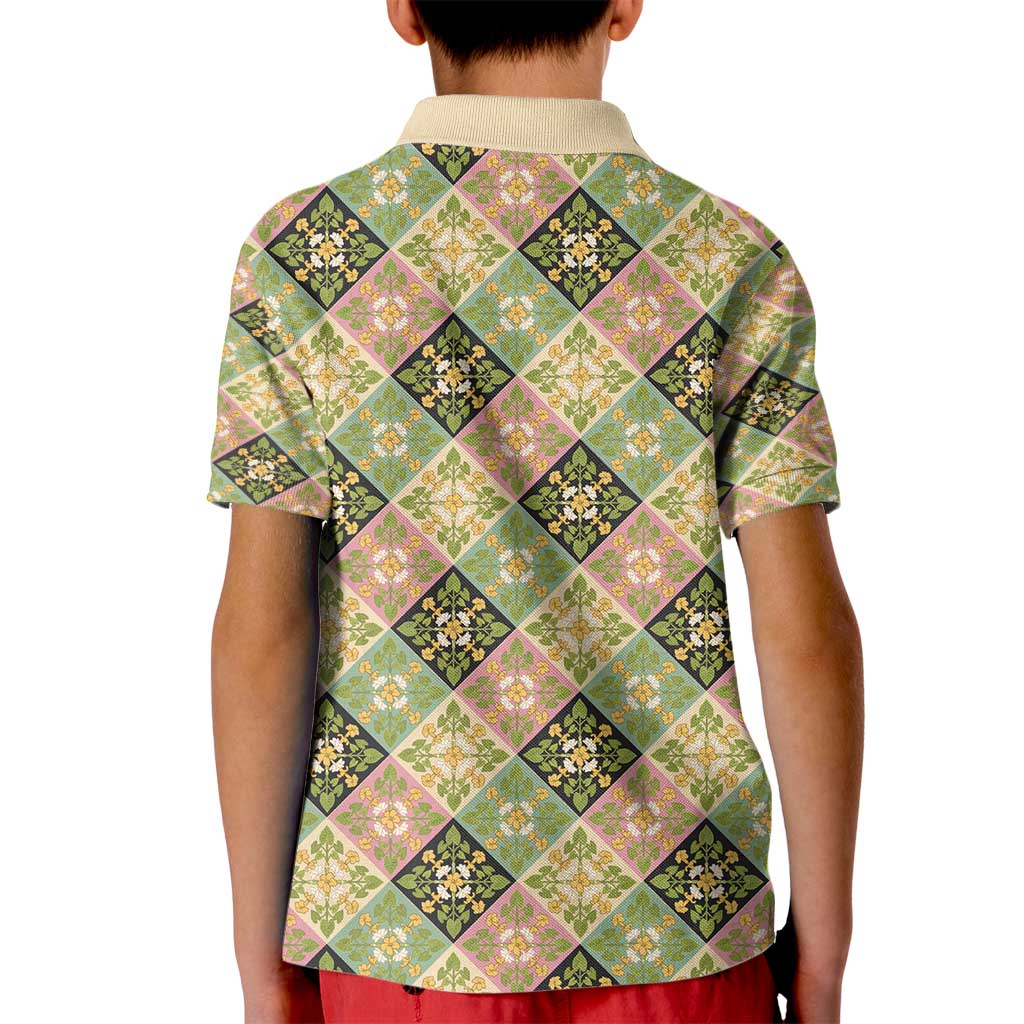 Seamless Pattern Puakenikeni and Kalo Kid Polo Shirt LT9 - Polynesian Pride