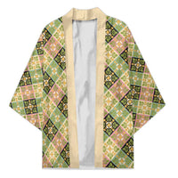 Seamless Pattern Puakenikeni and Kalo Kimono LT9 Unisex Beige - Polynesian Pride