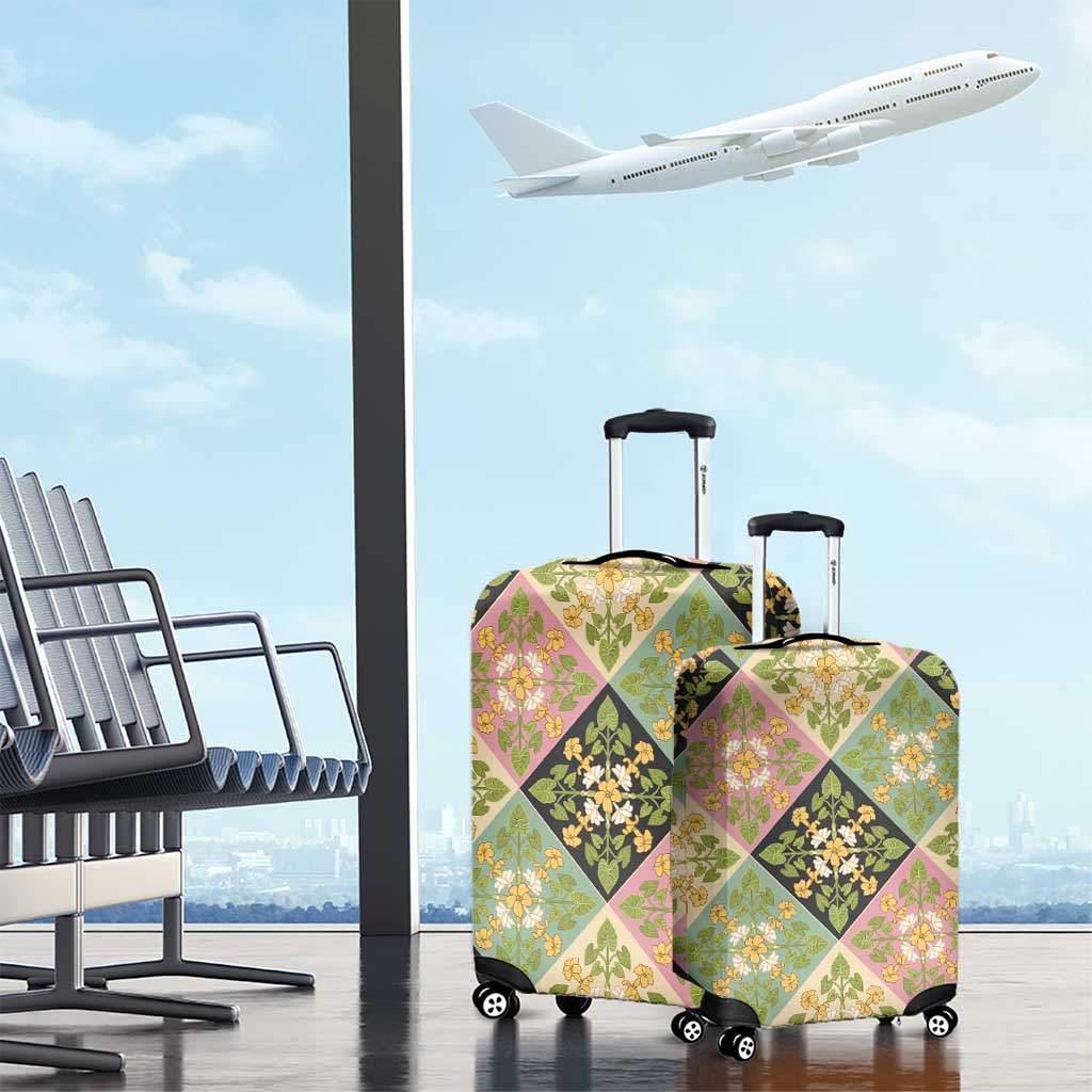 Seamless Pattern Puakenikeni and Kalo Luggage Cover LT9 - Polynesian Pride