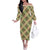Seamless Pattern Puakenikeni and Kalo Off The Shoulder Long Sleeve Dress - Polynesian Pride