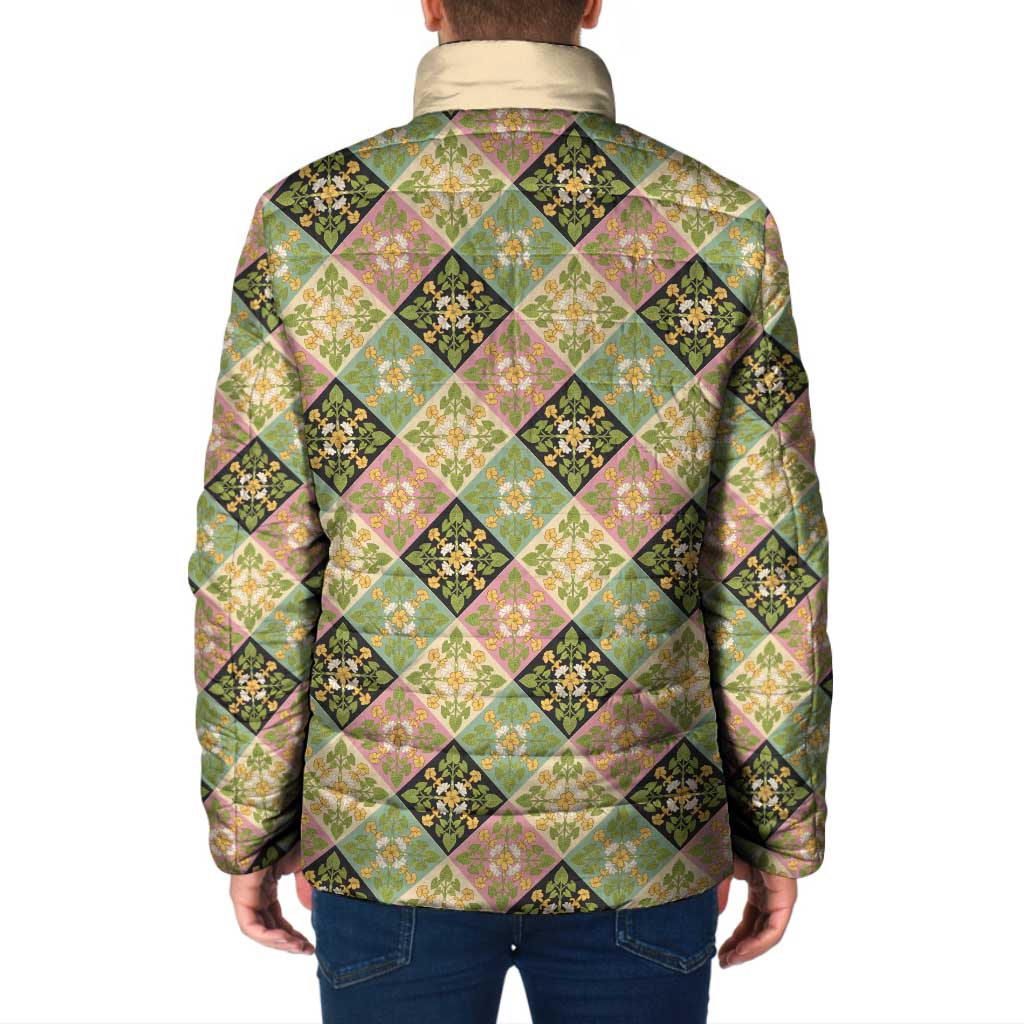 Seamless Pattern Puakenikeni and Kalo Padded Jacket - Polynesian Pride