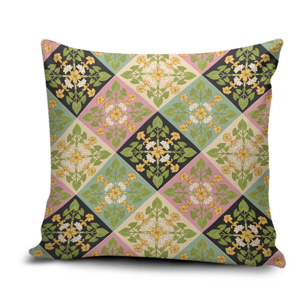 Seamless Pattern Puakenikeni and Kalo Pillow Cover LT9 Beige - Polynesian Pride