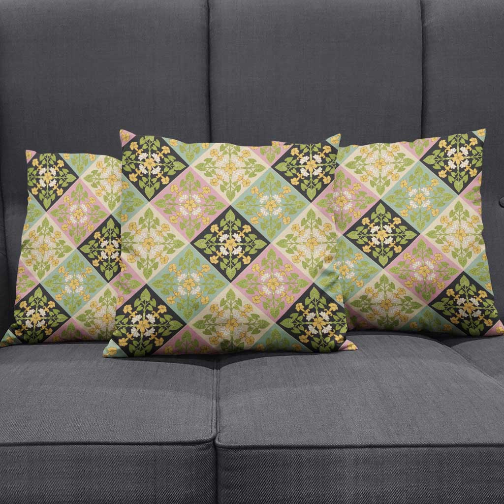 Seamless Pattern Puakenikeni and Kalo Pillow Cover LT9 - Polynesian Pride