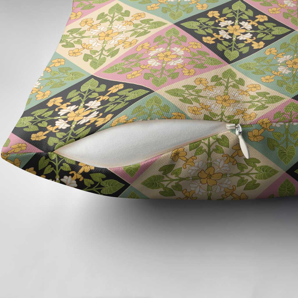 Seamless Pattern Puakenikeni and Kalo Pillow Cover LT9 - Polynesian Pride
