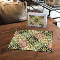 Seamless Pattern Puakenikeni and Kalo Puzzle - Polynesian Pride