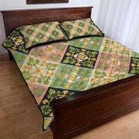 Seamless Pattern Puakenikeni and Kalo Quilt Bed Set - Polynesian Pride