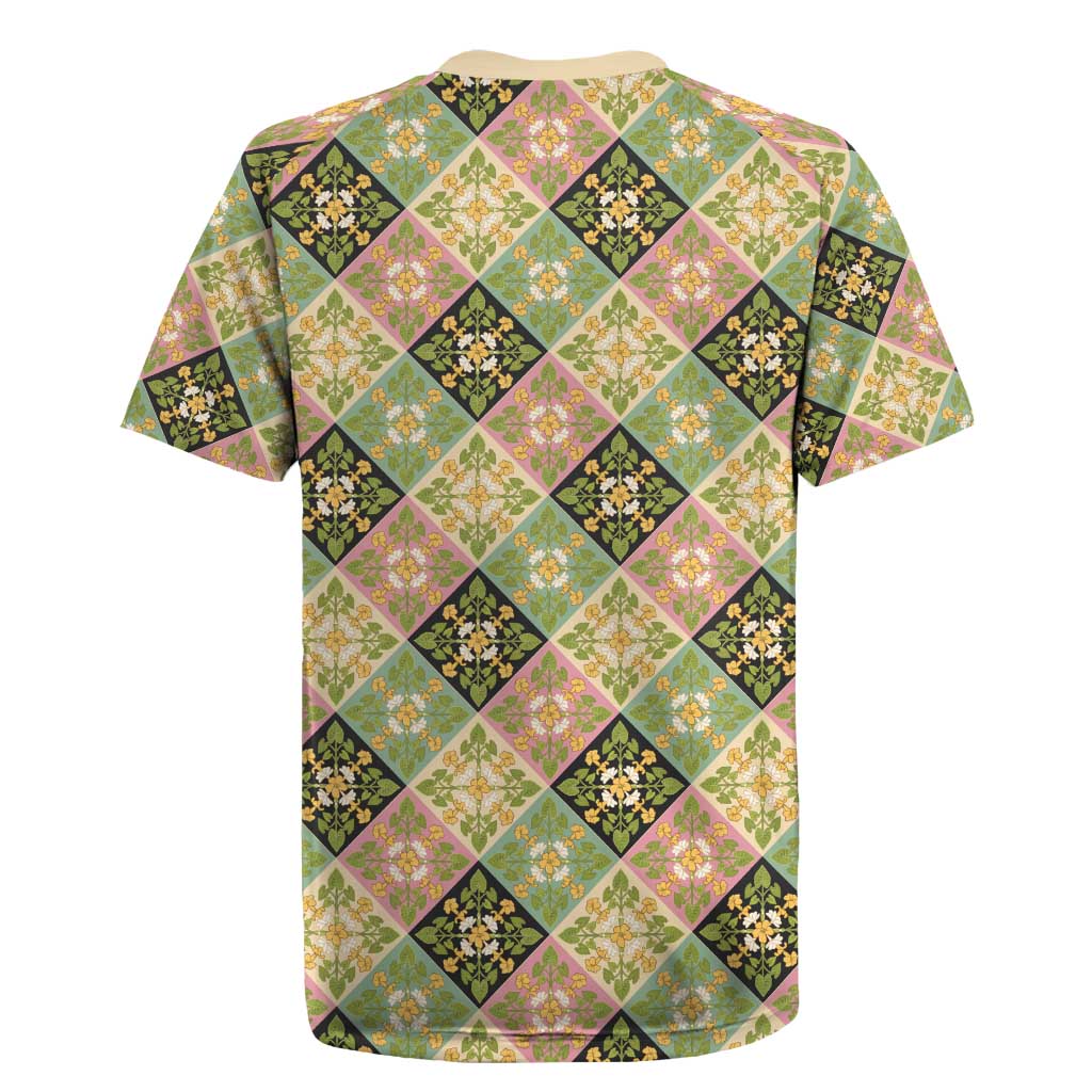 Seamless Pattern Puakenikeni and Kalo Rugby Jersey - Polynesian Pride