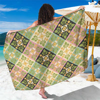 Seamless Pattern Puakenikeni and Kalo Sarong LT9 One Size 44 x 66 inches Beige - Polynesian Pride