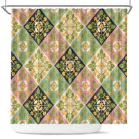 Seamless Pattern Puakenikeni and Kalo Shower Curtain LT9 Beige - Polynesian Pride