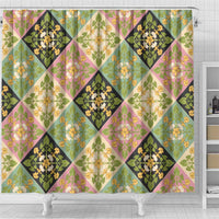 Seamless Pattern Puakenikeni and Kalo Shower Curtain LT9 - Polynesian Pride