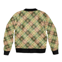 Seamless Pattern Puakenikeni and Kalo Sleeve Zip Bomber Jacket LT9 - Polynesian Pride