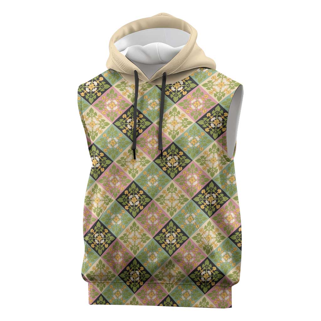 Seamless Pattern Puakenikeni and Kalo Sleeveless Hoodie - Polynesian Pride