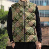 Seamless Pattern Puakenikeni and Kalo Sleeveless Puffer Jacket - Polynesian Pride