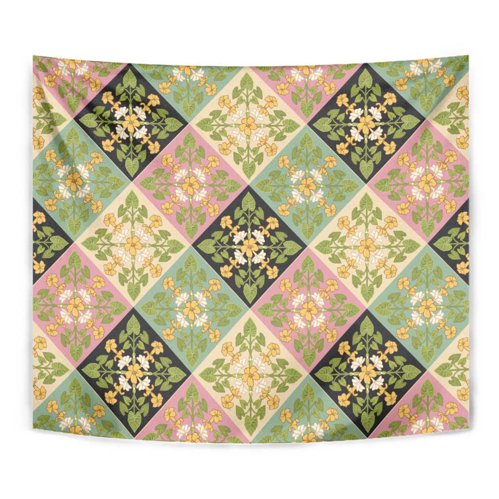 Seamless Pattern Puakenikeni and Kalo Tapestry LT9 - Polynesian Pride