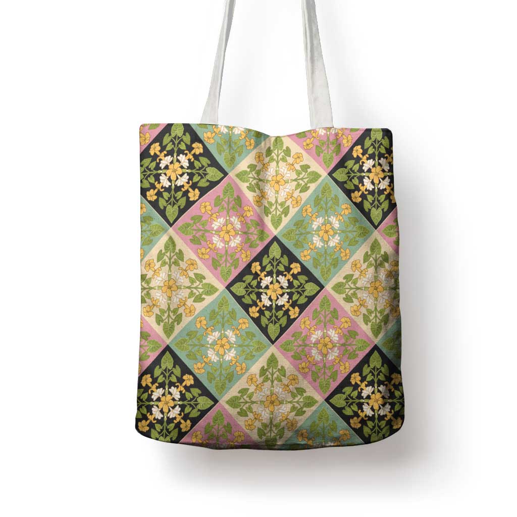 Seamless Pattern Puakenikeni and Kalo Tote Bag - Polynesian Pride