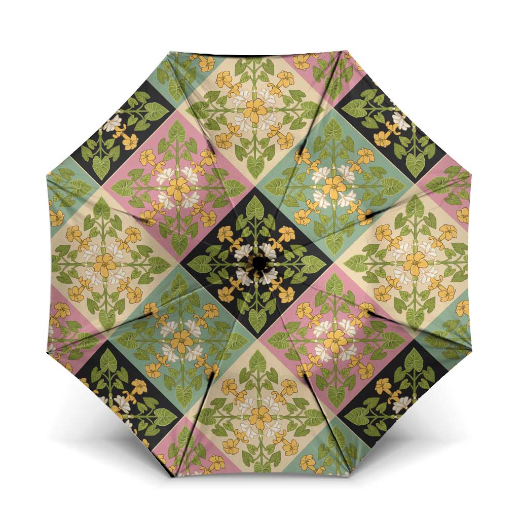 Seamless Pattern Puakenikeni and Kalo Umbrella - Polynesian Pride