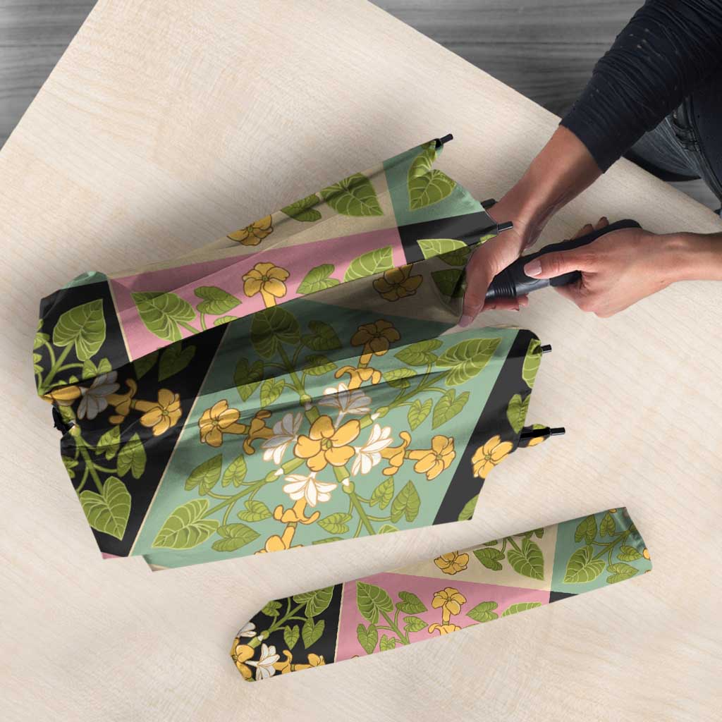 Seamless Pattern Puakenikeni and Kalo Umbrella - Polynesian Pride