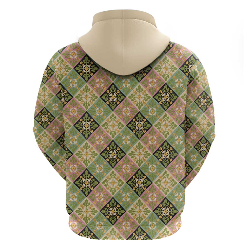 Seamless Pattern Puakenikeni and Kalo Zip Hoodie LT9 - Polynesian Pride