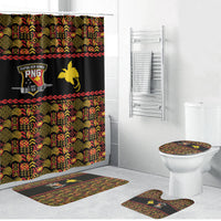 Papua New Guinea Kumuls Bathroom Set Bird of Paradise Black Version LT9 Bathroom Set (4 pcs) Black - Polynesian Pride