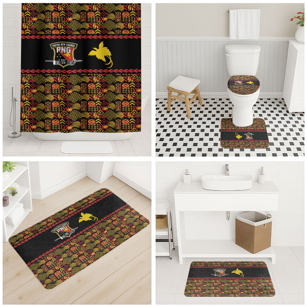 Papua New Guinea Kumuls Bathroom Set Bird of Paradise Black Version LT9 - Polynesian Pride