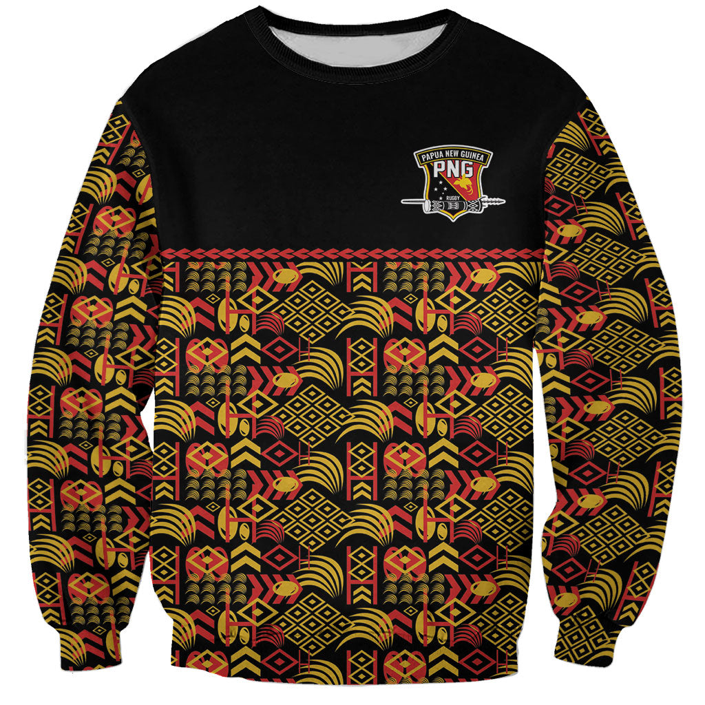 Papua New Guinea Kumuls Sweatshirt Bird of Paradise Black Version LT9 Unisex Black - Polynesian Pride