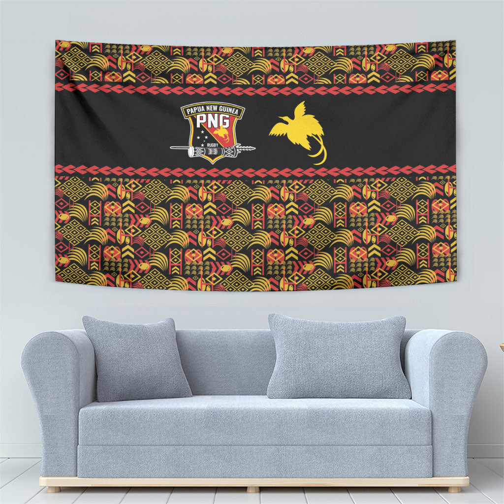 Papua New Guinea Kumuls Tapestry Bird of Paradise Black Version LT9 - Polynesian Pride