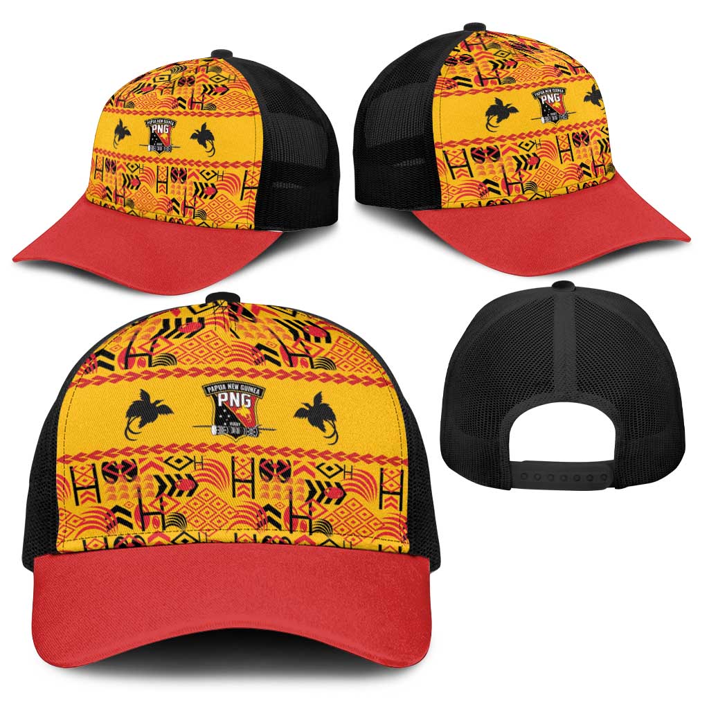 Papua New Guinea Kumuls Baseball Net Cap Bird of Paradise Gold Version LT9 - Polynesian Pride