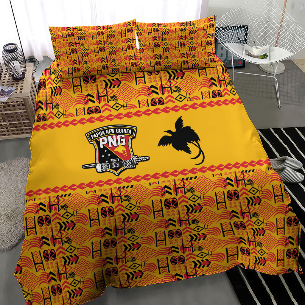 Papua New Guinea Kumuls Bedding Set Bird of Paradise Gold Version LT9 - Polynesian Pride