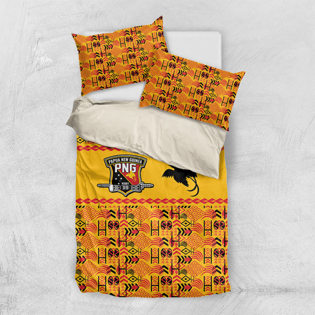 Papua New Guinea Kumuls Bedding Set Bird of Paradise Gold Version LT9 US Twin 172cm x 218cm Gold - Polynesian Pride