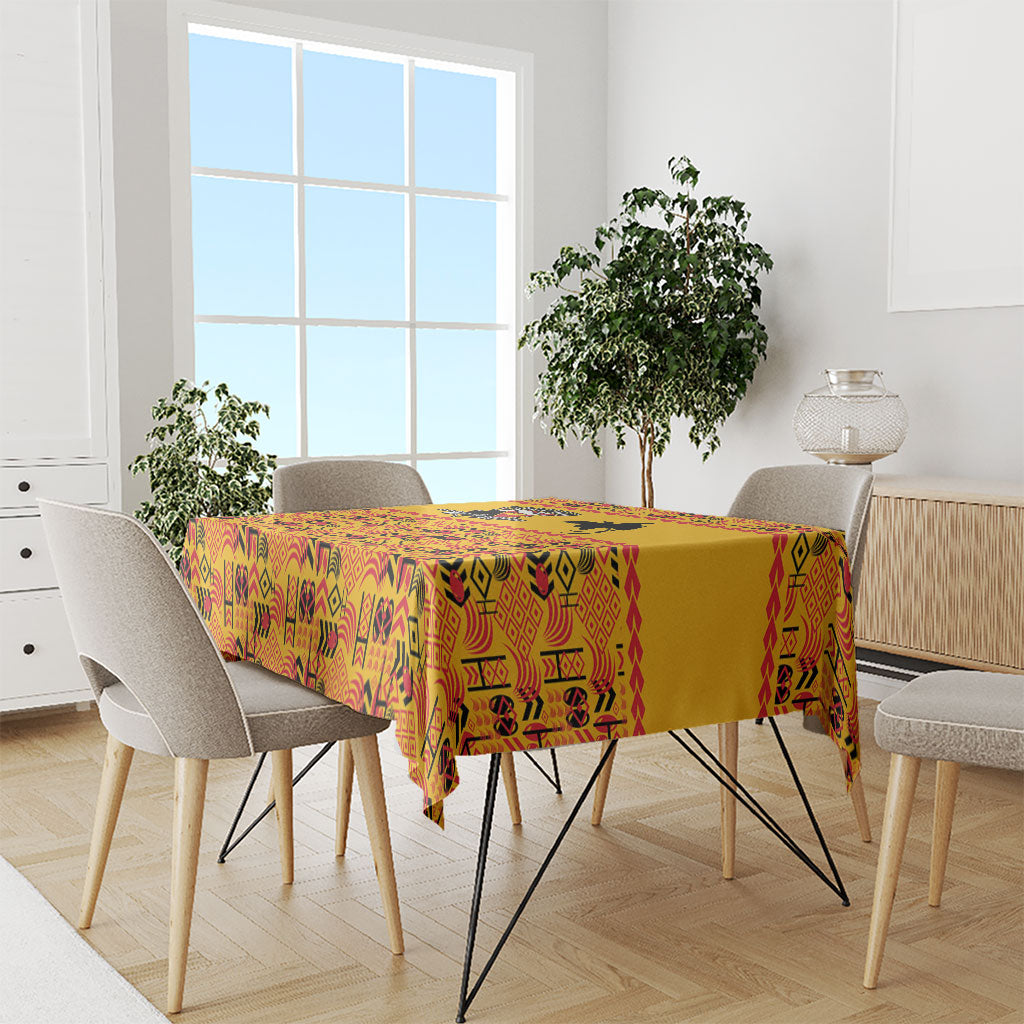 Papua New Guinea Kumuls Tablecloth Bird of Paradise Gold Version LT9 - Polynesian Pride