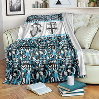 Fiji Bati Blanket Bati Island Warrior Geometry LT9 Blue - Polynesian Pride