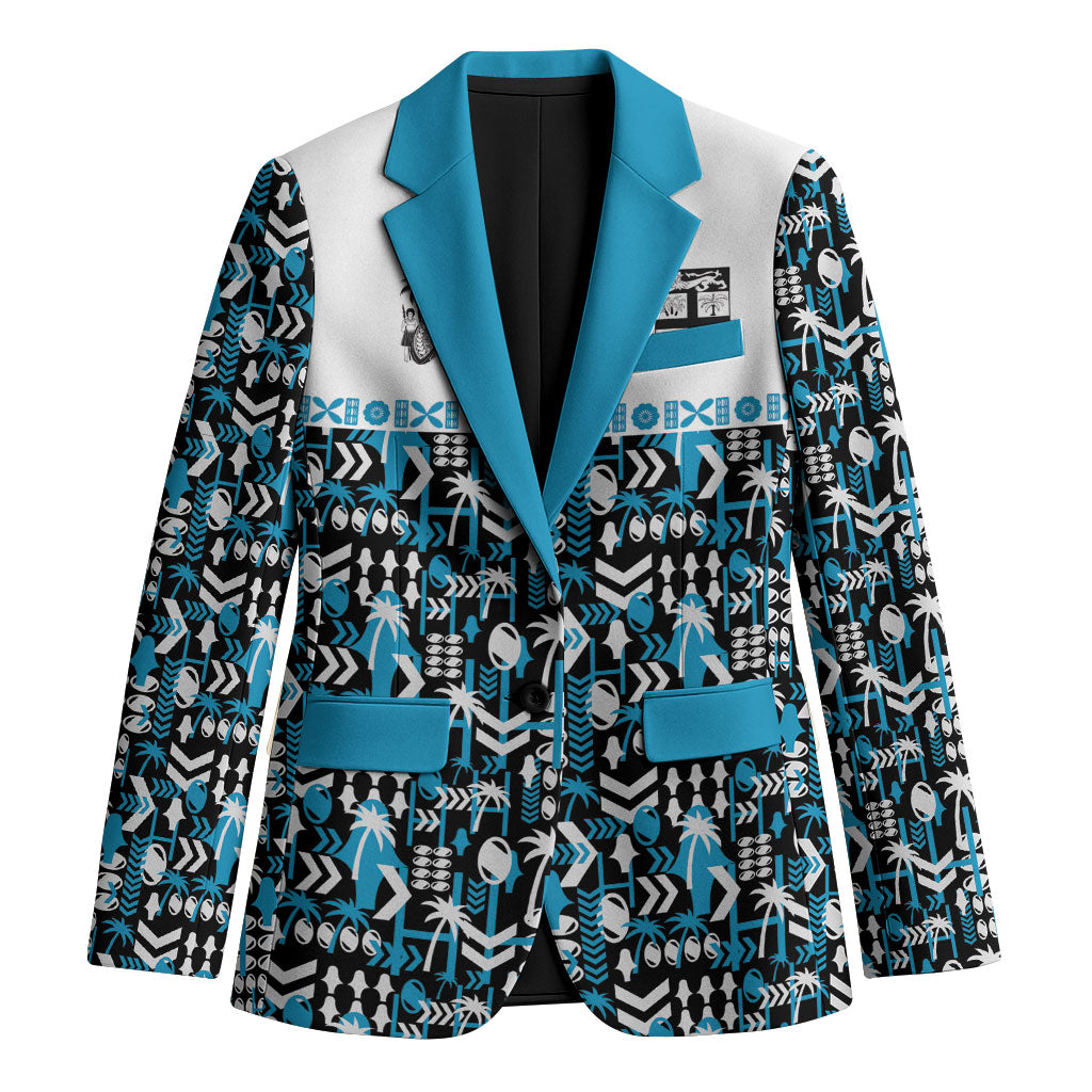 Fiji Bati Blazer Bati Island Warrior Geometry LT9 Unisex Blue - Polynesian Pride