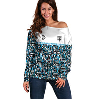 Fiji Bati Off Shoulder Sweater Bati Island Warrior Geometry