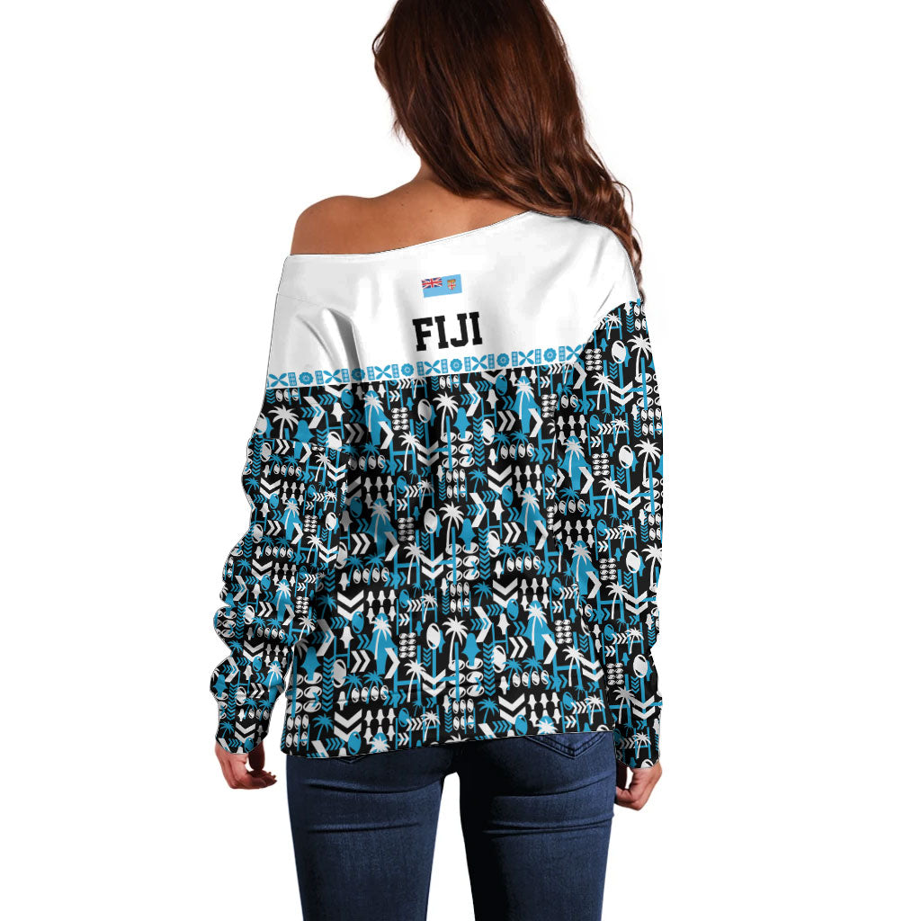 Fiji Bati Off Shoulder Sweater Bati Island Warrior Geometry