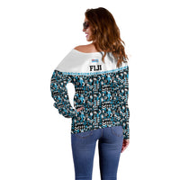 Fiji Bati Off Shoulder Sweater Bati Island Warrior Geometry