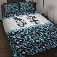Fiji Bati Quilt Bed Set Bati Island Warrior Geometry LT9 Blue - Polynesian Pride