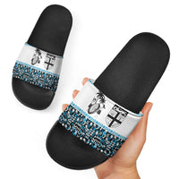 Fiji Bati Slide Sandals Bati Island Warrior Geometry
