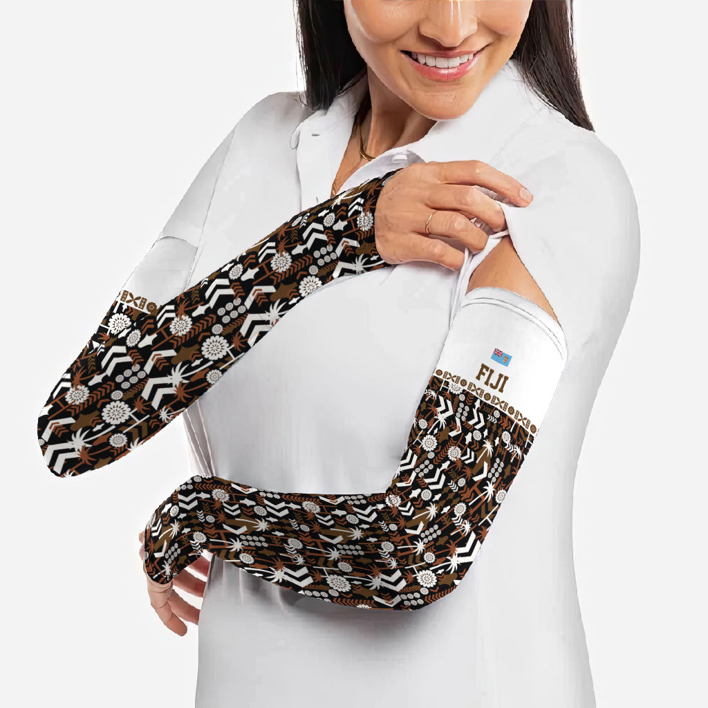 Fiji Bati Arm Sleeves Masi-inspired Tapa Pattern LT9 - Polynesian Pride