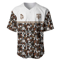Fiji Bati Baseball Jersey Masi-inspired Tapa Pattern LT9 Brown - Polynesian Pride