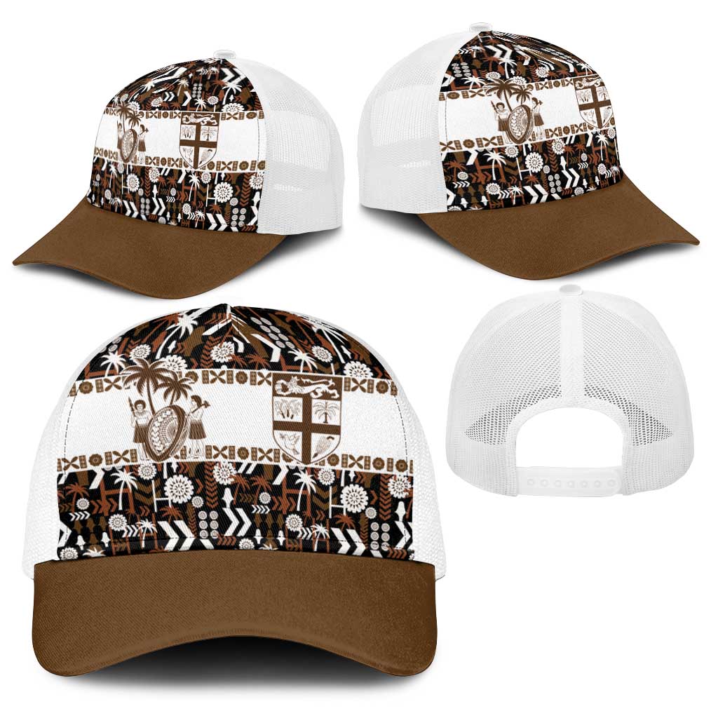 Fiji Bati Baseball Net Cap Masi-inspired Tapa Pattern LT9 - Polynesian Pride