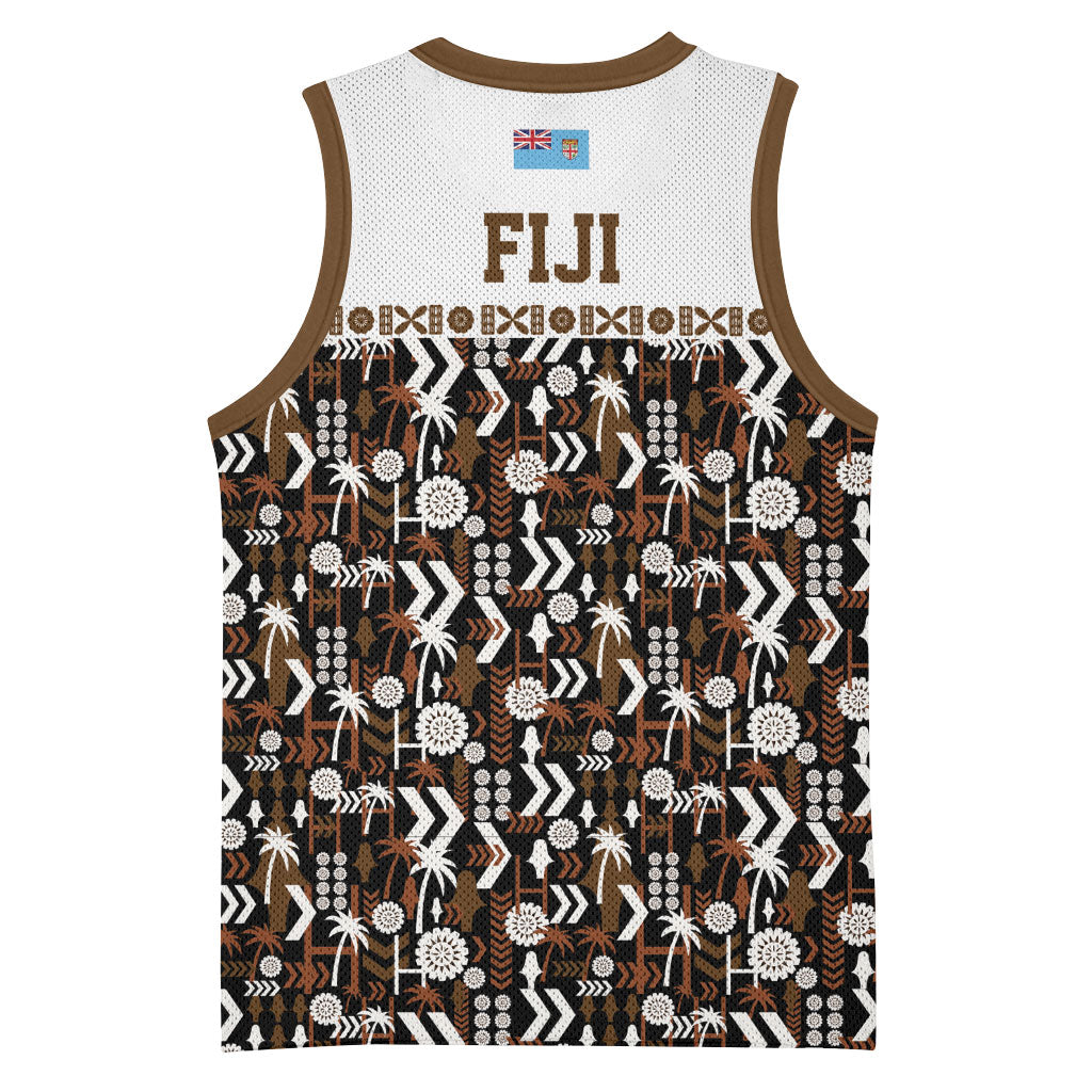 Fiji Bati Basketball Jersey Masi-inspired Tapa Pattern LT9 - Polynesian Pride