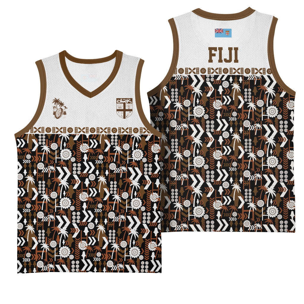Fiji Bati Basketball Jersey Masi-inspired Tapa Pattern LT9 - Polynesian Pride