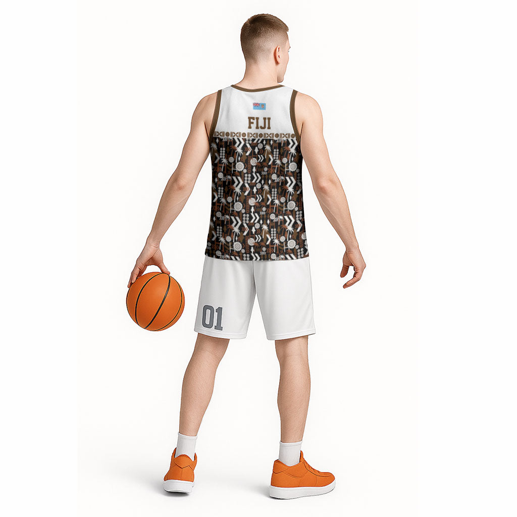 Fiji Bati Basketball Jersey Masi-inspired Tapa Pattern LT9 - Polynesian Pride